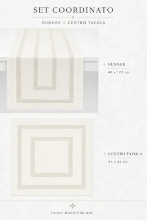 Set 2 pezzi runner + centro coordinati Green Affare