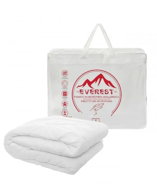 Vendita Finale Piumino piazza e mezza in morbida e calda microfibra 350gr/mq Everest