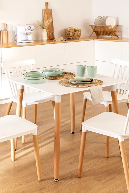 Soddisfatti O Rimborsati Tavolo da cucina quadrato 80x80 cm in legno di faggio e MDF Royal