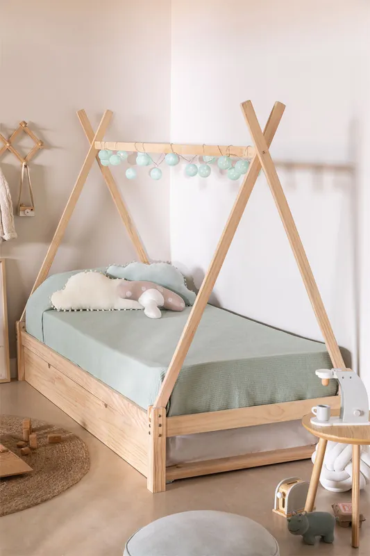 Compra Online Letto estraibile per materasso da 90 cm in legno di pino Joan Kids