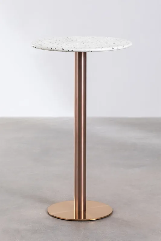 Tavolo alto da bar rotondo Ø60 cm in terrazzo Malibu Solo Oggi