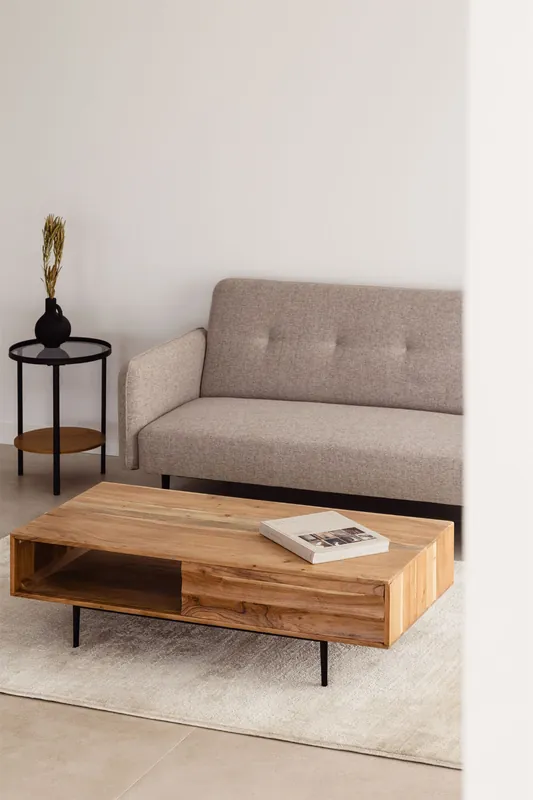 Tavolino rettangolare 120x60 cm in legno di acacia Petter Promo Stagionale