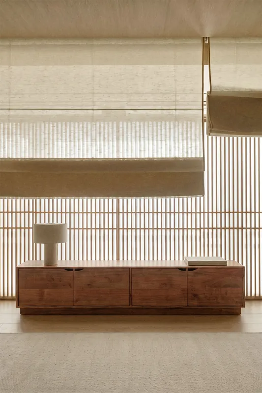 Mobile TV 200x40 cm in acacia wood Tasmani Nuovo Arrivo