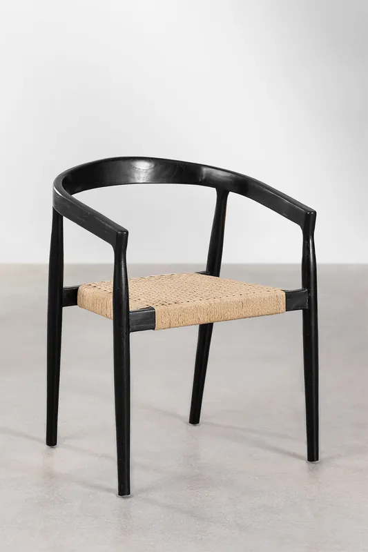 Set di 4 sedie da pranzo con braccioli in legno di teak Visby Design Offerta Lampo