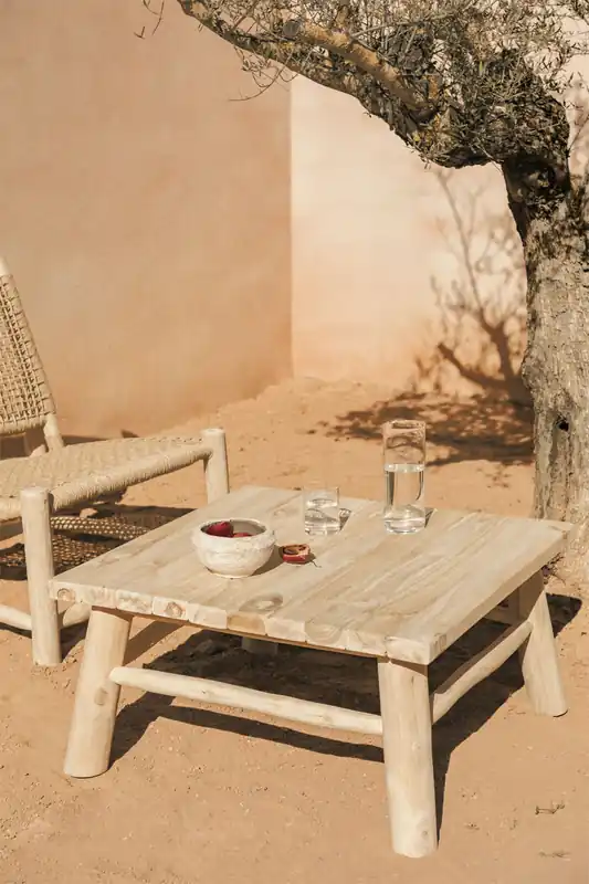Tavolino da giardino quadrato 80x80 cm in legno di teak Narel Di Tendenza