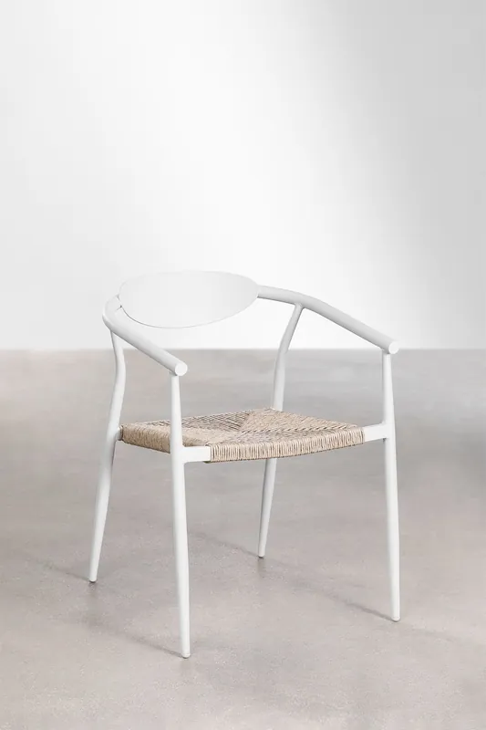 Più Venduto Confezione da 2 sedie da giardino impilabili con braccioli in alluminio e rattan sintetico Marsha