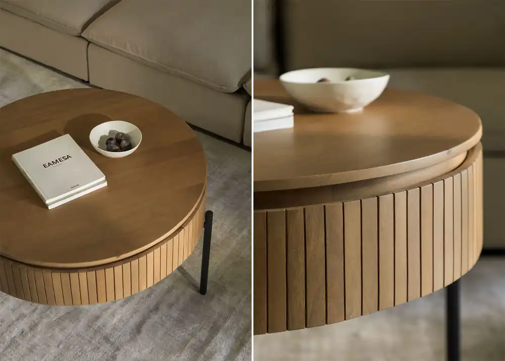 Round coffee table Ø90 cm in mango wood Analis Must-Have