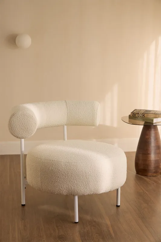 Poltrona in tessuto bouclé Arieta Offerta Del Giorno