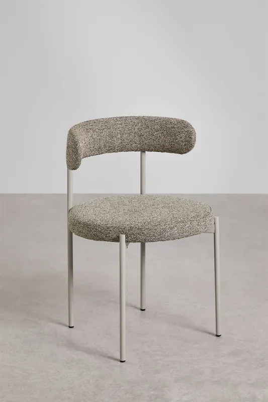 Confezione da 2 sedie da pranzo in tessuto bouclé Brim Nuova Collezione
