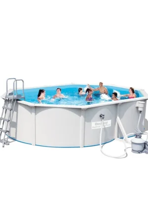 Piscina in Acciaio Ovale Fuori Terra 500x360x120 con Pompa Filtro a Sabbia Scala Promozione Esclusiva