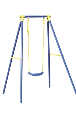 Ordina Subito Altalena 1 Posto Bambini Blu Metallo Zincato Altezza 182 Giochi Estate Max 50kg