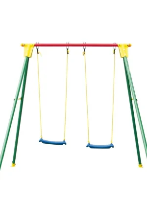 Occasione Altalena Acciaio Kiko 2 Sedute Seggiolino Tavoletta 3-10 eta Gioco Esterno Bimbi