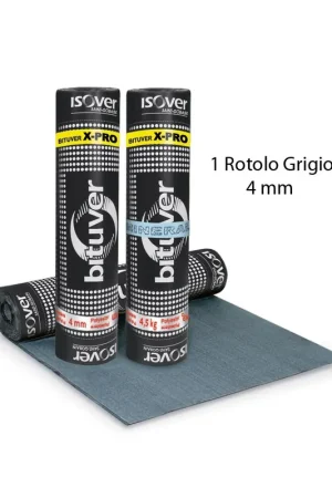 Rotolo Guaina Grigio 10 mt Bituminosa 4kg/m2 Impermeabilizzante Tetti Saldi