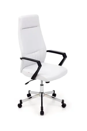 Poltrona Sedia Scrivania Ufficio Bianco Ergonomica Imbottita Ecopelle Braccioli Prezzo Scontato