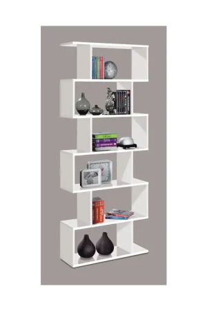 Mobile Libreria 80 Bianca Lucido Ripiani Design a Giorno Parete Modulare Studio Ultime Pezzi