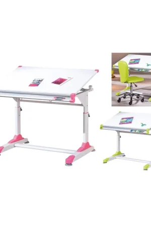 Kit Scrivania Inclinabile Bianca Cameretta Moderna Legno Metallo Tavolo Disegno Ordina Subito