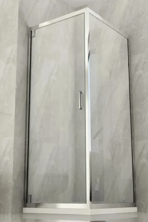 Box Doccia Angolare 1 Anta Fissa Anta Battente 2 Lati Parete Vetro 6mm Cristallo Scelto Dai Clienti
