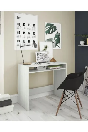 Acquista Ora Scrivania 80 Bianca Porta Pc Salvaspazio con Ripiano Ufficio Consolle Moderna