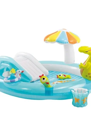 Novità Piscina con Scivolo Alligatore per Bambini Intex Gonfiabile Gioco da Giardino