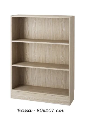 Kit Libreria in Legno Moderna Rovere Bassa Stretta Scaffali Ripiani da Ufficio Ultime Pezzi