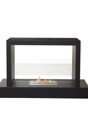 Camino a Bioetanolo Nero 100x63 da Terra Pavimento con Vetro Di Tendenza