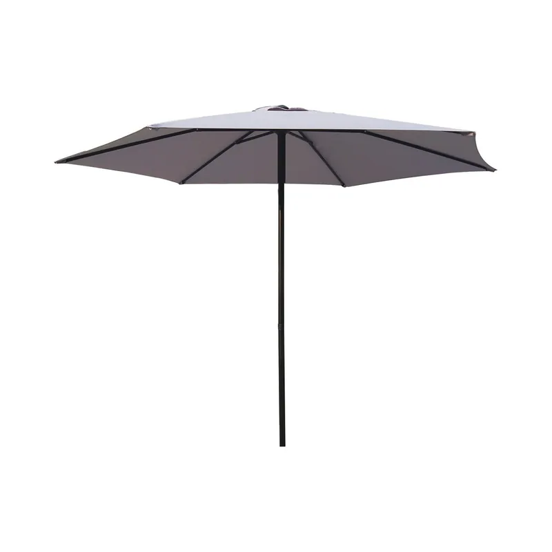 Compra Online Ombrellone Rotondo Grigio 3 mt Push Up Antivento Tavolo Giardino Palo Centrale