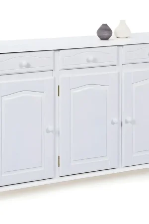 Acquista Ora Mobile Credenza Bianco 3 Ante Cassetti Shabby Buffet Dispensa Soggiorno Cucina