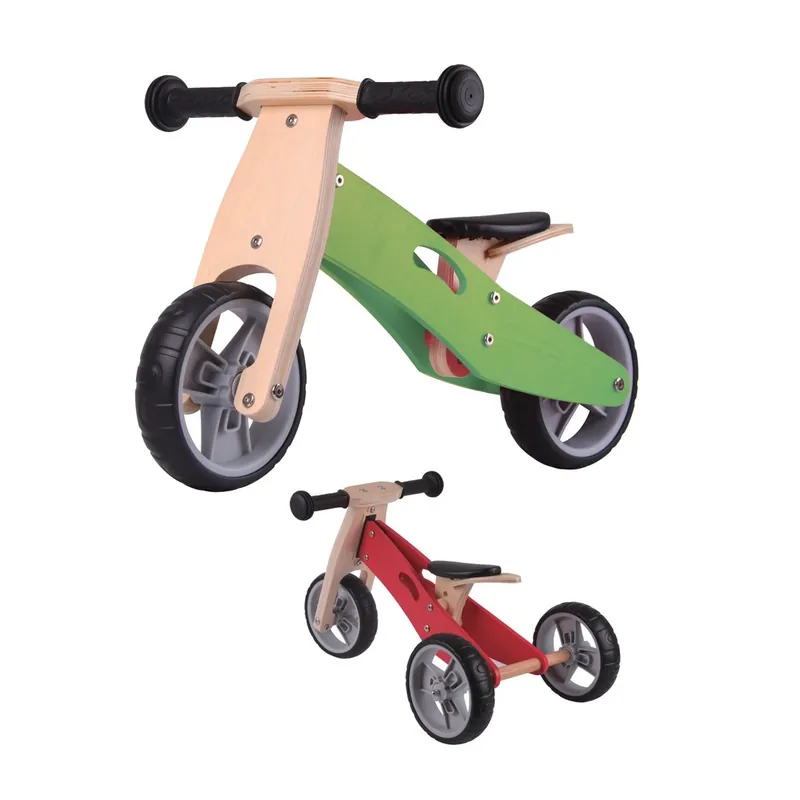 Triciclo Bicicletta da Bambini Legno Verde Pedagogica Senza Pedali a Spinta Bici Ordina Subito