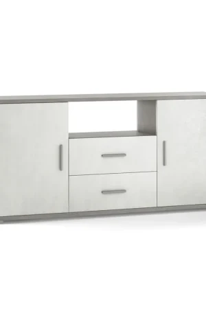 Mobile Madia 2 Ante 2 Cassetti Grigio Ossido Contenitore Buffet Credenza PortaTv Offerta Del Giorno