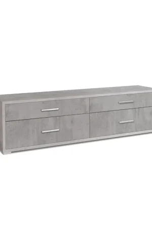 Mobile Moderno Porta TV 180 4 Cassetti Cemento Credenza Cassettiera Soggiorno Di Tendenza