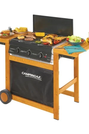 Campingaz Barbecue Dual Gas 14 Kw Metano GPL 3 Bruciatori Griglia Piastra Ghisa Promozione