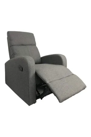 Nuova Collezione Poltrona in Tessuto Grigio Poltroncina Relax Reclinabile con Poggiapiedi