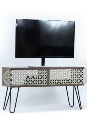 Compra Oggi Stesso Mobile Moderno Porta TV Noce Nero Industrial da Soggiorno Basso Design in Legno