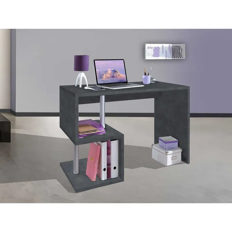 Scrivania con Ripiani Libreria Grigio 100 cm Ufficio Studio Novità