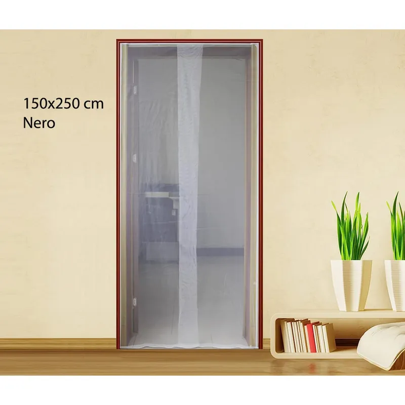 Spedito Oggi Zanzariera Nero Anti Zanzare con Biadesivo 150x250 per Porte Finestra