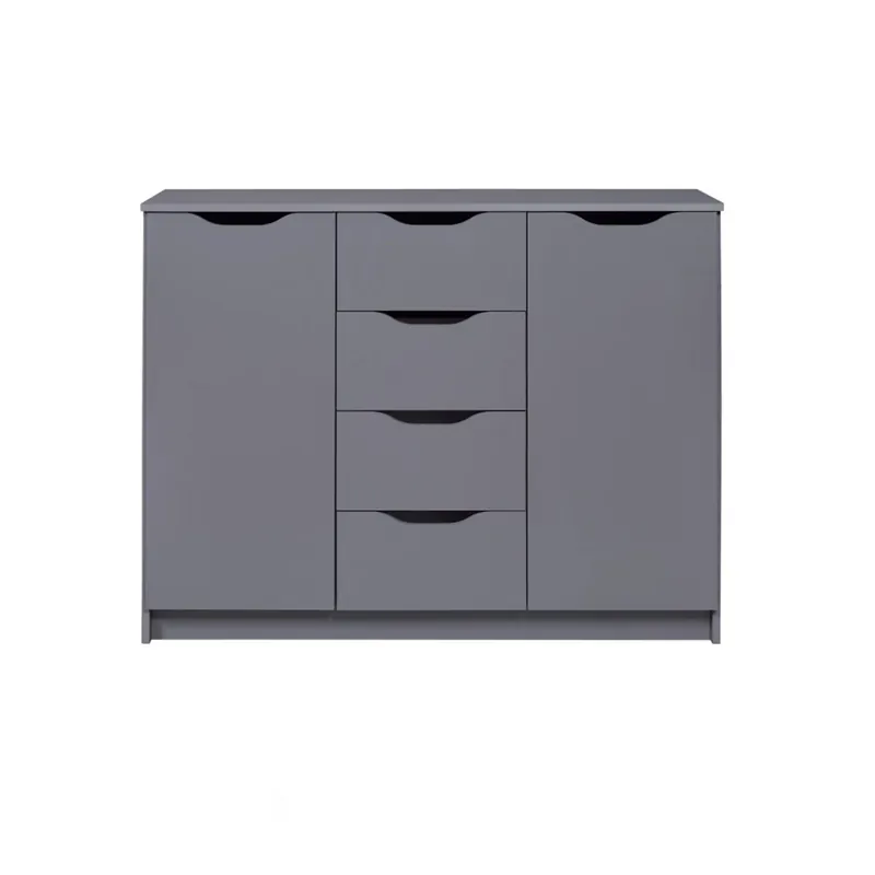 Credenza Mobile Basso Grigio con 2 Ante e 4 Cassetti da Cucina o Salone Prezzo Di Fabbrica