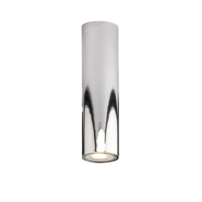 Economico Punto Luce Tubolare Faretto da Soffitto Plafoniera in Metallo Cromo