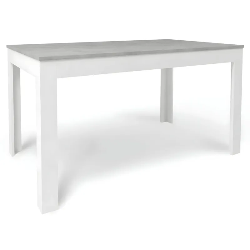Tavolo Allungabile da Interno 140x80 cm Cemento e Bianco Più Venduto