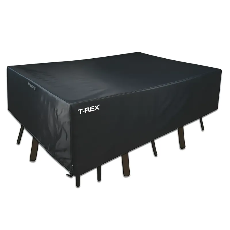 Nuova Collezione Copertura Tavolo e Sedie 180x270x90 cm Poliestere Nero Impermeabile