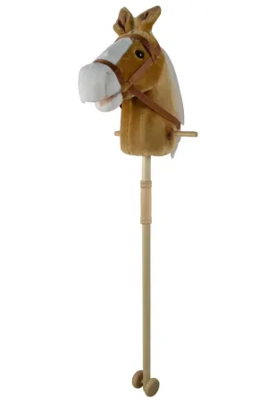 Cavallo Hobby Horse per Bambini Marrone con Asta Smontabile e Suoni Popolare