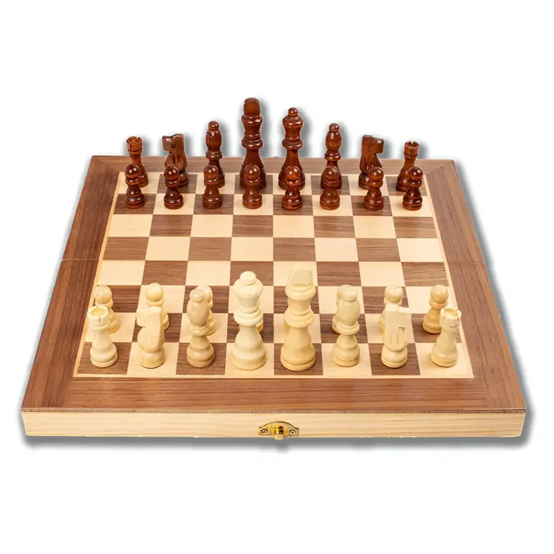 Scacchiera Pieghevole Deluxe in Legno Set Salvaspazio Richiudibile Consegna Rapida