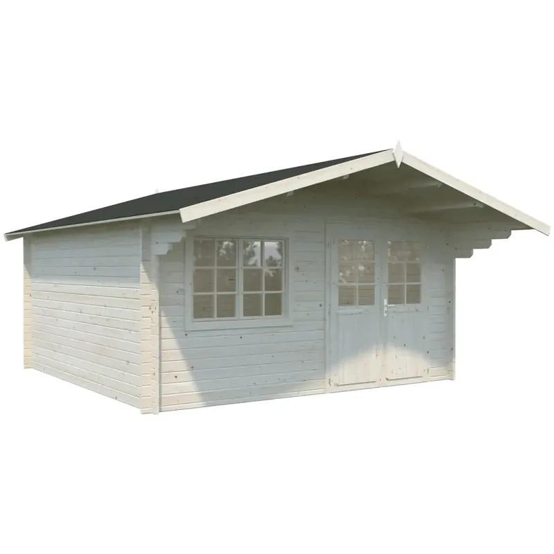 Vendita Finale Casetta in Legno 446x446 cm Blockhouse 40 mm Doppia Porta Finestra