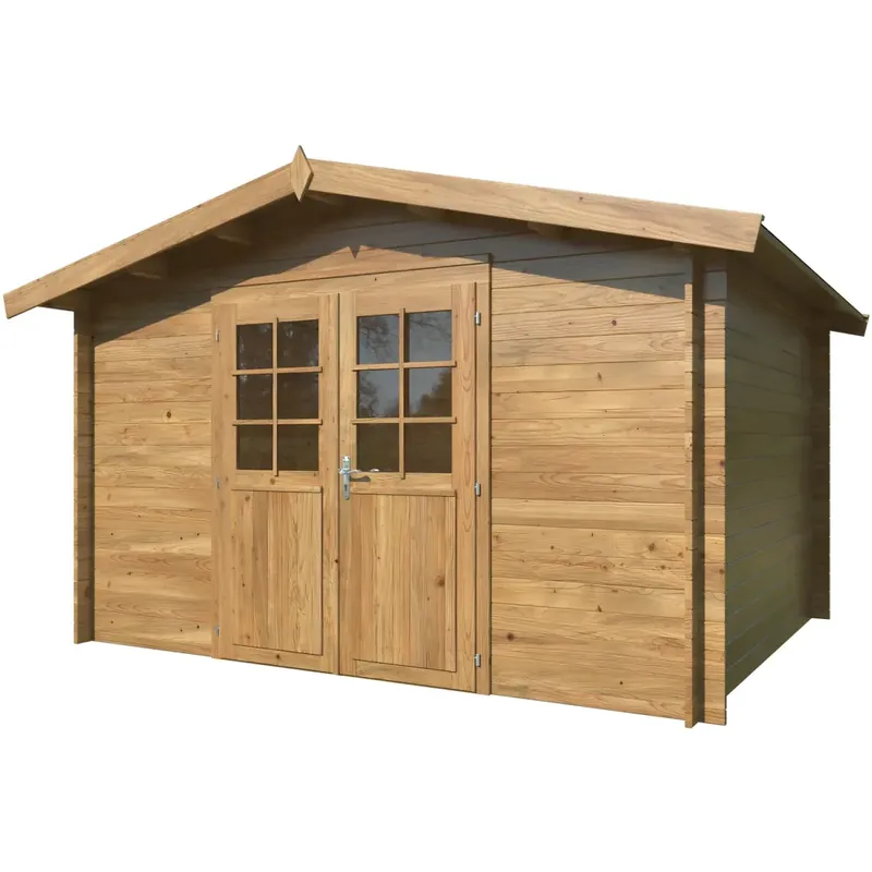 Casetta in Legno Impregnato 358x296 cm Blockhouse 28 mm Porta Doppia Più Venduto