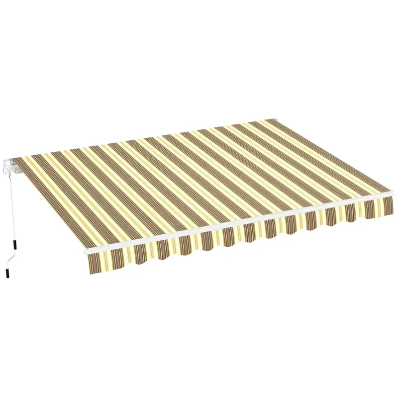 Direttamente Dal Produttore Tenda da Sole a Barra Quadra 300x200 Beige Rigato da Esterno Balcone