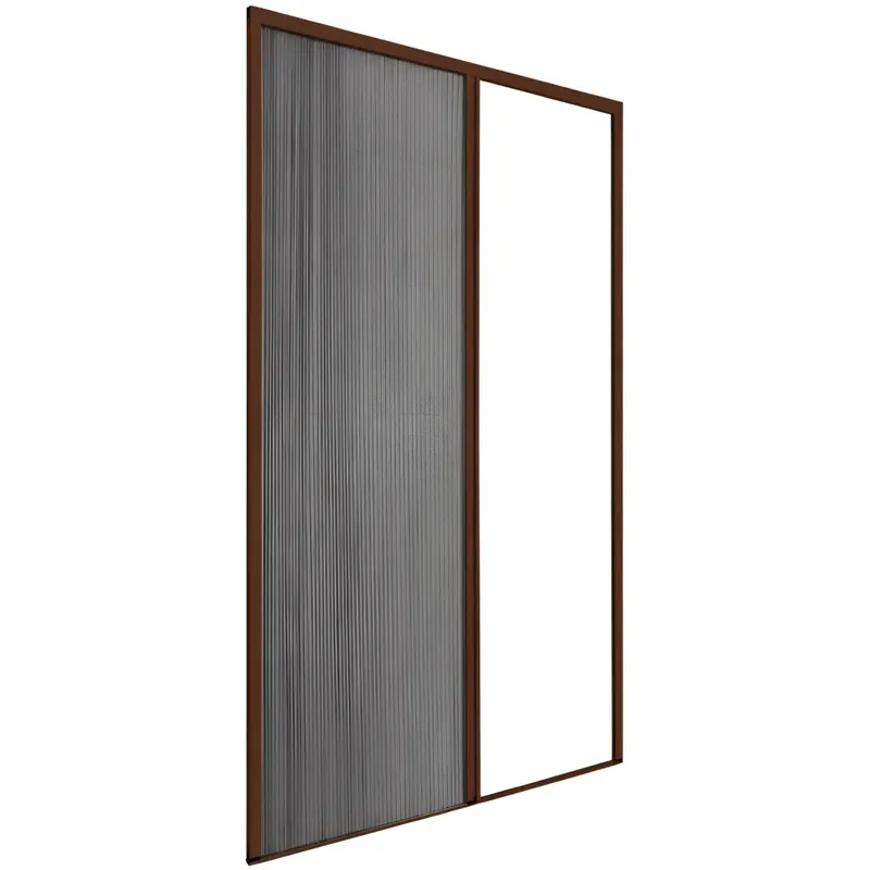 Nuovo Arrivo Zanzariera Plissettata Laterale Marrone Guida Bassa Porta 120X240