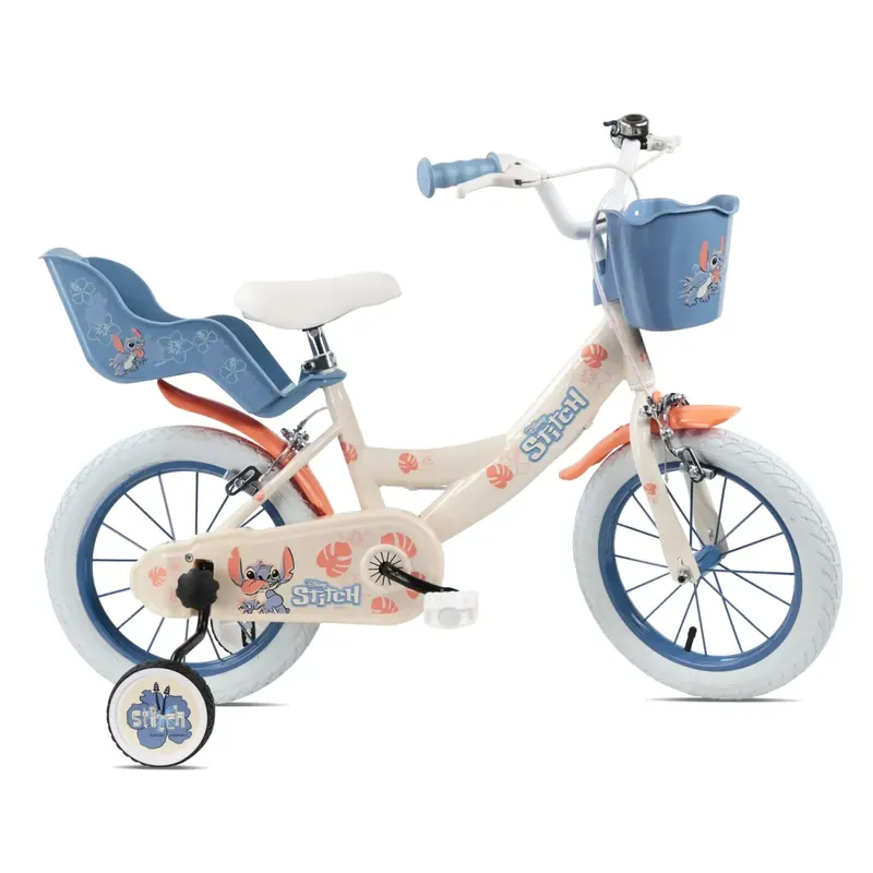 Saldi Bicicletta per Bambini 14" Stitch Disney Beige con Rotelle Removibili