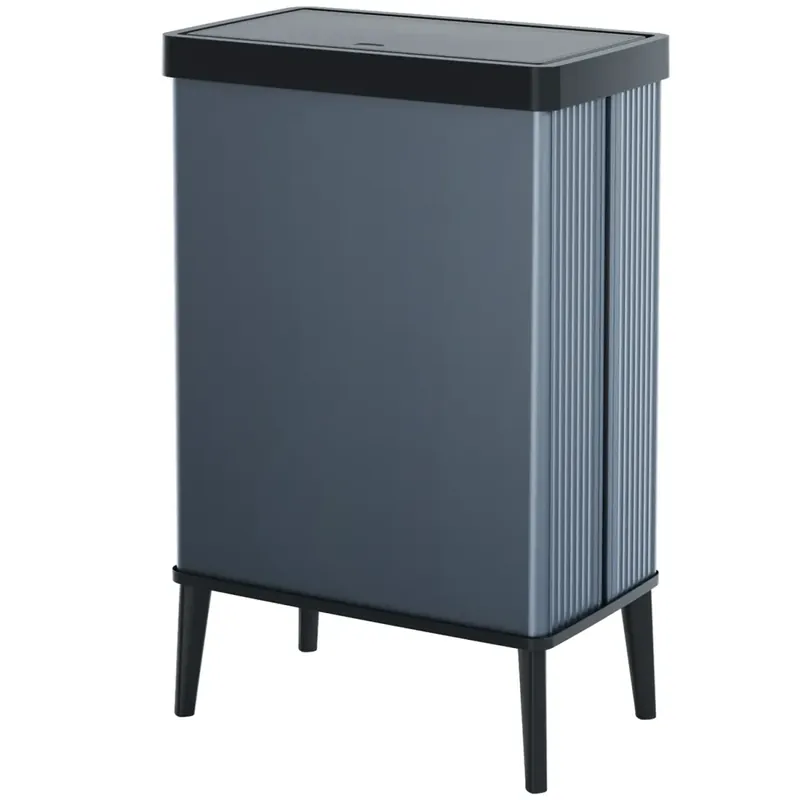 Pattumiera Keter 54L Blu Perlato Apertura Push per Cucina con Gambe Offerta