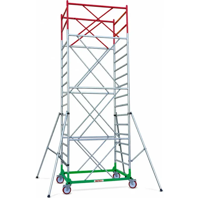 Consegna Rapida Trabattello Ponteggio Professionale h680 cm con Piano Parapetto Aste