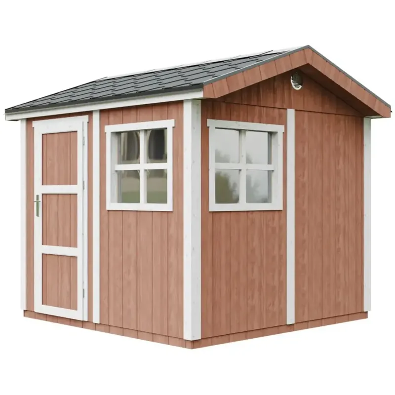Casetta da Giardino in Legno Rosso Sequoia 236x250 cm 6 m2 Pavimento Ultime Pezzi