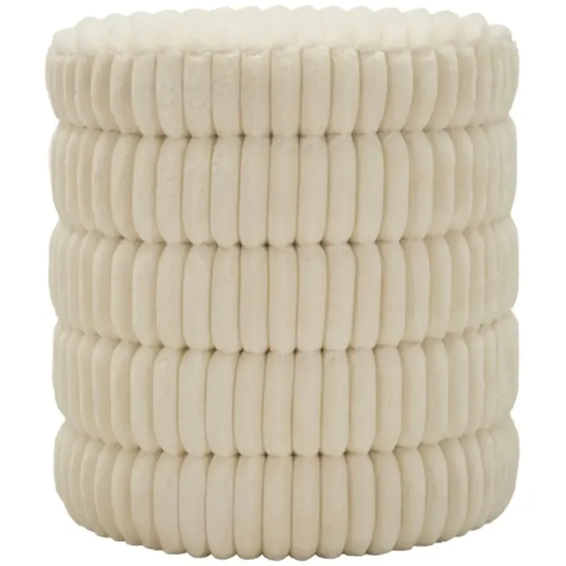 Bestseller Pouf Letto Divano Bianco Rotondo Imbottito Mdf Poliestere Morbido